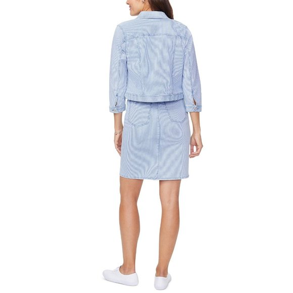 NWT NYDJ Denim Jean Jacket 3/4 Sleeves Blue Casual, Medium - Picture 4 of 4